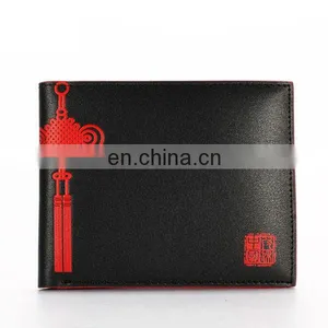 CUSTOM SPECIALIZED CHINESE HIGH QUALITY SMALL BLACK LEATHER WALLET thumbnail-1