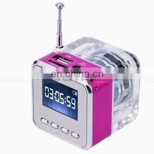 Antenna FM Radio 16G Memory MP3 Player Mobile Mini Portable Crystal Speaker thumbnail-3