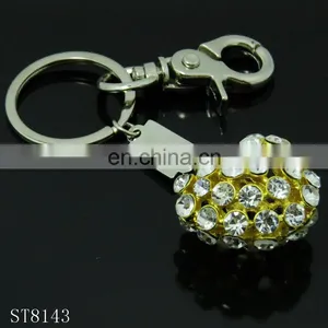 Fashion Heart Shaped Metal Keychain With Crystal Diamond for Wedding Gift thumbnail-2
