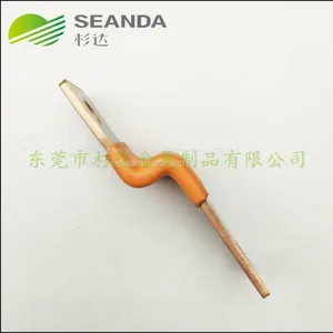 Customized Orange Soft Copper Busbar With Heat Shrinkable Tube for Battery Pack thumbnail-1