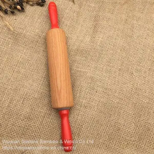 Wooden Rolling Pin,Handles With Paint,Made of Beech Wood thumbnail-4