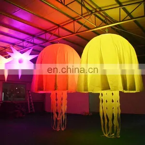Stage Decoration LED Inflatables Ceiling Hanging Inflatable Lighting Jellyfish Balloon for Night Show thumbnail-3