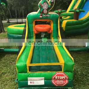 Inflatable Tropical Luau Carnival Games Kids Play Station Basketball Tee-ball Shooting Tossing Game Set thumbnail-3