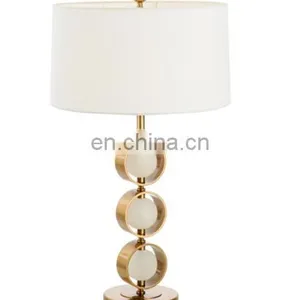 Metal Lamp Base White Fabric Shade Table Lamp Home Decor Led Table Light thumbnail-4