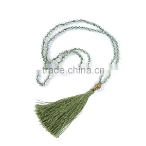 Wholesale 2016 Fashion Crystal Beads Necklace Buddha Head Smooth Tassel Pendant LY1602 thumbnail-1