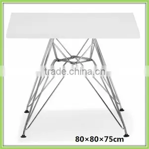 New Design White Square Wood and Metal Dining Table Sale thumbnail-1