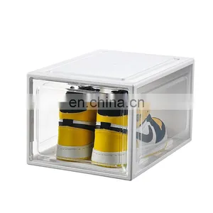 Premium Clear Transparent Plastic Sneaker Shoe Storage Box Foldable Stackable Shoe Rack Jordan Shoes Case Display Container thumbnail-2