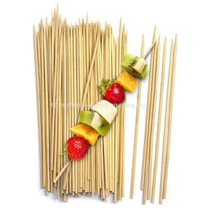 China Wholesale Disposable Round Wooden Bamboo Round Skewers BBQ Stick thumbnail-1