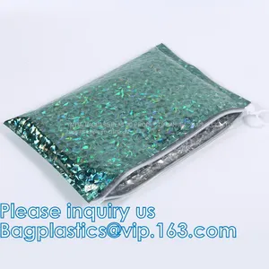 Bubble Bags Zip Padded Pouch For Beauty Skin Care Slider Zipper Lock Bag Colored Customized PVC Slider Zipper Bubble Bag thumbnail-1