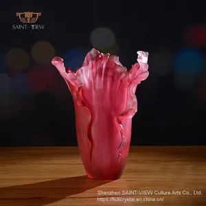 00:04 00:45 View Larger Image Share SAINT-VIEW Original Design Pate De Verre Crystal Glass Vase For Wedding Centrepiece Home Decor thumbnail-1