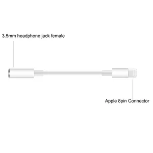 White Aux Audio Cable for IPhone X/Xr/Xs to 3.5mm Headphone Jack Adapter Stereo Converter for 8pin Apple Devices thumbnail-2