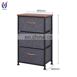 Customizable Fabric Closet Foldable 3 Drawer Clothes Storage Bins Underwear Organizer Set Unit For Drawer thumbnail-2