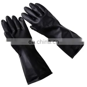 Long Waterproof Hand Industrial Oil Field Resistant Rubber Black Industry Working Safety Latex Gloves thumbnail-4