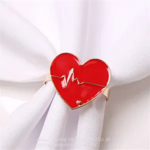 Cheap Wholesale Luxury Heart Shaped Napkin Ring Holder For Wedding Table thumbnail-4