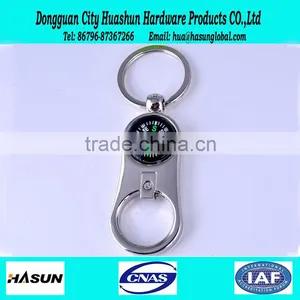 Compass Shape Bottle Opener Keychain With Custom Logo thumbnail-1