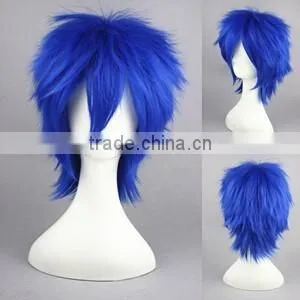 High Quality 35cm Short Straight VOCALOID Kaito Wig Blue Synthetic Anime Wig Cosplay Hair Wigs Party Wig thumbnail-2