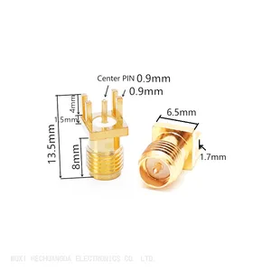 Straight 18ghz PCB Edge Mount SMA-KE RF Female Male Connector thumbnail-1