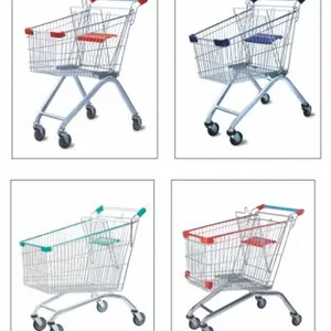 High Quality Supermarket Trolley 4 Wheel Grocery Storetrolley Metal Shopping Trolley thumbnail-4