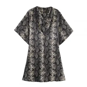 2025 New Fashionable Elegant Women's Animal Print Mini Dress thumbnail-4