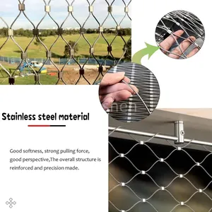 Stainless Steel Wire Woven Cable Rope Mesh Protection Fence Animal Cages Screen Mesh Wire Rope Cable Net thumbnail-5