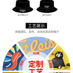 Bucket Hat Kids Hat Adult Sunhat With Logo Printing Embroidery Logo Customized Breathable Sun Hat Adjustable Tightness thumbnail-5