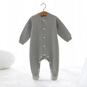 Two-way Zipper Long Sleeve Baby Onesie Rompers Antislip Bamboo Baby-Toddler Footed Pajamas thumbnail-2