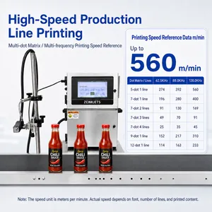 High Speed CIJ Inkjet Printer for Chili Sauce Bottles Production Date Batch Code Printing thumbnail-2