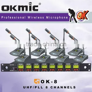 OK-8 UHF/PLL 8 Channel Wirelesss Microphone System thumbnail-1