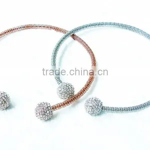 Europe and America Fashion High-grade Open Collar Crystal Ball Pendant Necklace thumbnail-3