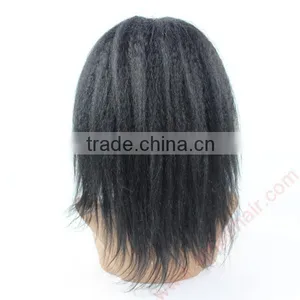 2014 TOP 18 Inch Kinky Straight Indian Remy Full Lace Wig thumbnail-5