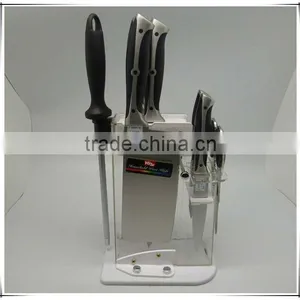8pcs Stainless Steel Solid Handle Good Quality With Block Kitchen Knife thumbnail-1