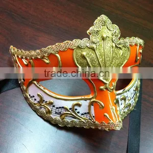 Masquerade Mask Princess Venice Men and Women Half Face Black Lace Metal Hollow Mask thumbnail-5