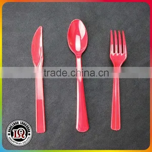 Disposable Red Plastic Cutlery Set thumbnail-1