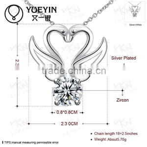 Silver Plated Zircon Luxurious Fashion Necklace Jewelry thumbnail-2