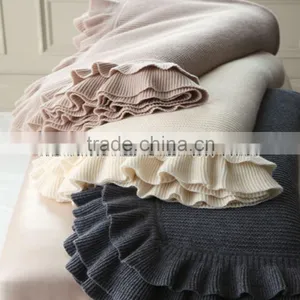 Cashmere Ruffled Edge Baby Blanket thumbnail-1