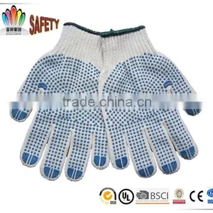 FT SAFETY 7G Poly-cotton Nature White String Knit Gloves With PVC Dots for Safety thumbnail-3
