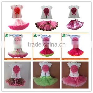 Hot Pink Flower Kaiya Pettiskirt Set Child,4th July Girls Patriotic Tutus Set,children's Product,kids Dresses thumbnail-6