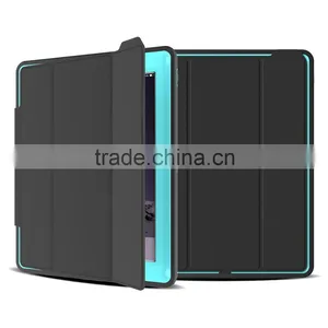 Luxury Wake Sleep Function Folding Stand PU Leather PC Back Cover Shockproof Protective Case For IPad 2/3/4 TB-0278 thumbnail-1