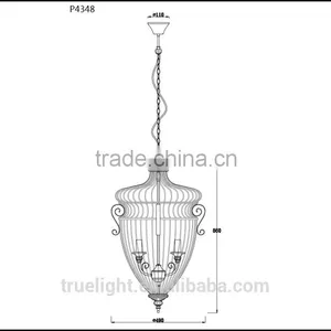 Hanging Lamp With Chicken Wire 4-light for Coffee Bar Interior Decoration China Supplier thumbnail-2