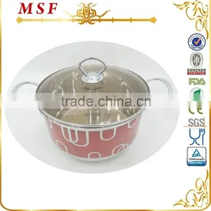 Brown Color Glass Lid Stainless Steel Pot Kitchen Items thumbnail-1