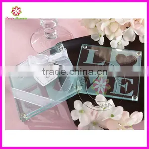 LOVE Glass Coaster Gift Set Wedding Favors thumbnail-1