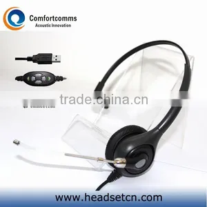 Professional Noise Cancelling Call Center Micro Usb Headset Headphone HSM-600TPQDUSBC thumbnail-1