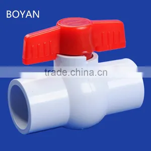 China Factory Taizhou For Irrigation Plastic White Grey PVC Compact Ball Valve thumbnail-2