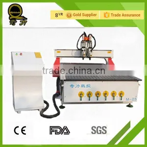 QL-M25 Factory Price Good Machinery Industrial 2 Head Atc Wood Cnc Router thumbnail-1
