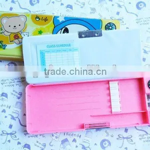 Plastic Double-face Multifunctional Pencil Case With Compass thumbnail-1