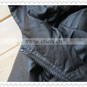 Women Black Short Fashion Motorcycle PU Leather Jacket With Hoody thumbnail-5