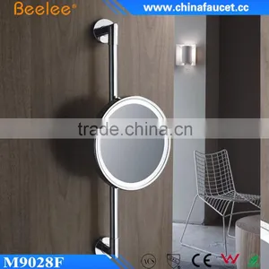 Beelee Round Brass Mirror LED Salon Wall Cosmetic Mirror With Bracket thumbnail-1