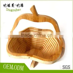 Bamboo Custom Folding Apple Basket - Stores Flat With Different Shape thumbnail-5