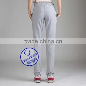 Wholesale Custom 100% Polyester Grey Women Yoga Sweat Pants thumbnail-5