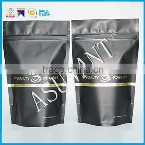 Customized Aluminum Foil Zip Stand Bag Black Color With Window for Food Pouches Printed thumbnail-1